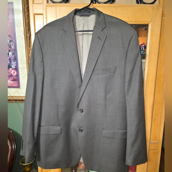 VINTAGE RALPH LAUREN 100% WOOL SIZE 48 LONG CHARCOAL GRAY 2 BUTTON BLAZER